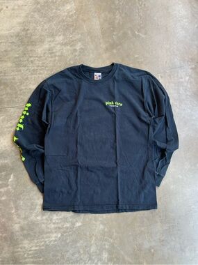 Hard Rock Cafe Pink Taco Long Sleeve Tee with Neon Green Print